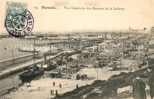 AK / Ansichtskarte Marseille_Bouches du Rhone Vue generale des Bassins de la Joliette Marseille