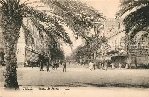 AK / Ansichtskarte Tunis Avenue de France Tunis
