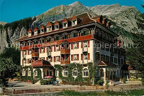 AK / Ansichtskarte Kandersteg_BE Hotel Schweizerhof mit Elsigfirst und Pratelspitz Kandersteg_BE