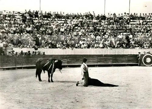 AK / Ansichtskarte Arles_Bouches du Rhone Domaine de Mejanes Phase de la Corrida un desplante Arles_Bouches du Rhone