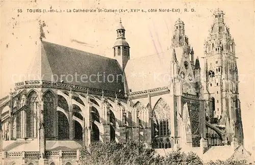 AK / Ansichtskarte Tours_Indre et Loire Cathedrale St. Gatien Tours Indre et Loire