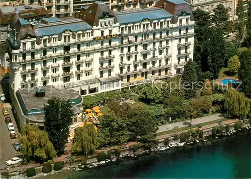 AK / Ansichtskarte Montreux_VD Hotel Eden au Lac Genfersee Fliegeraufnahme Montreux VD