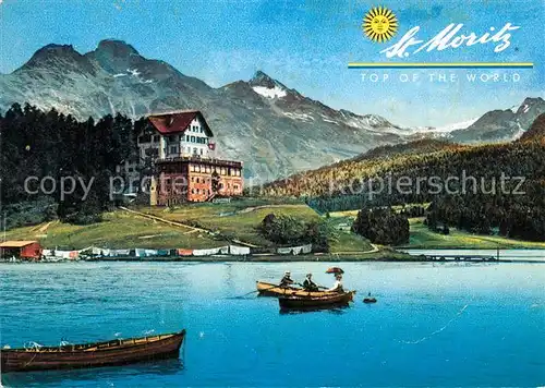 AK / Ansichtskarte St_Moritz_GR Hotel Waldhaus am See Alpen Kuenstlerkarte St_Moritz_GR