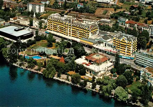 AK / Ansichtskarte Montreux_VD Palace Hotel Maison des congres Chernex Lac Leman vue aerienne Montreux VD