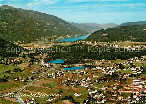 AK / Ansichtskarte Vassach_Villach St Leonhard Neue Heimat mit Leonhard Vassachersee Ossiachersee Ruine Landskron Gerlitzen Fliegeraufnahme 