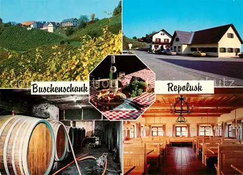 AK / Ansichtskarte Leutschach Weingut Buschenschank Repolusk Weinkeller Fass Reben Leutschach