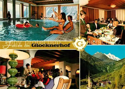 AK / Ansichtskarte Heiligenblut_Kaernten Hotel Glocknerhof Hallenbad Blick zum Grossglockner Hohe Tauern Heiligenblut Kaernten