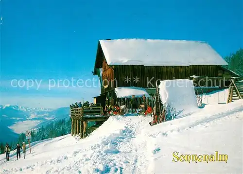 AK / Ansichtskarte Mandling_Ramsau Ausflugsziel Jausenstation Sonnenalm Wintersportplatz Alpen Mandling Ramsau