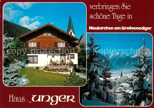 AK / Ansichtskarte Neukirchen_Grossvenediger Gaestehaus Pension Haus Unger Alpenpanorama Neukirchen Grossvenediger