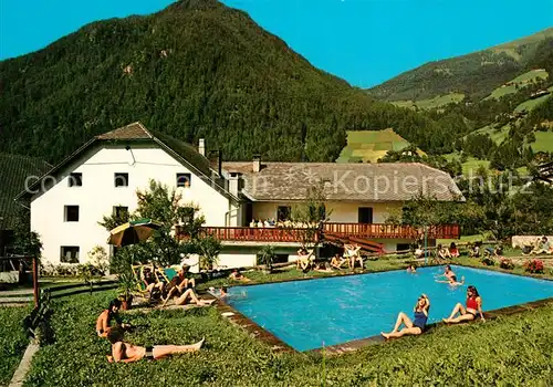 AK / Ansichtskarte Pustertal_Suedtirol Gasthaus Kienerhof Weitental Pool Pustertal_Suedtirol