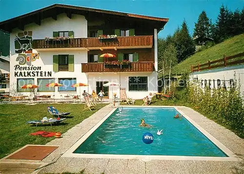 AK / Ansichtskarte Kirchdorf_Tirol Pension Kalkstein Pool Kirchdorf Tirol