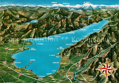 AK / Ansichtskarte Gardasee_Lago_di_Garda und Umgebung Alpen aus der Vogelperspektive Gardasee_Lago_di_Garda