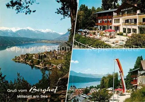 AK / Ansichtskarte Millstatt_Millstaettersee Hotel Berghof Terrasse Fernsicht Alpenpanorama Millstatt_Millstaettersee