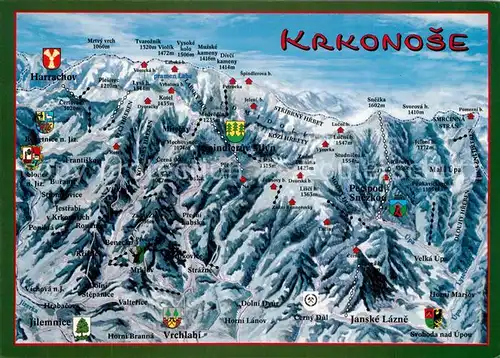 AK / Ansichtskarte Krkonose Panoramakarte Krkonose