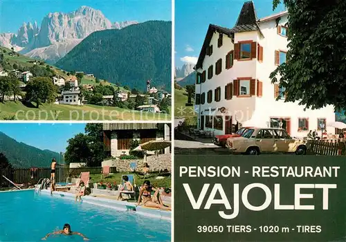 AK / Ansichtskarte Tiers_Dolomiten Pension Restaurant Vajolet Tiers Dolomiten