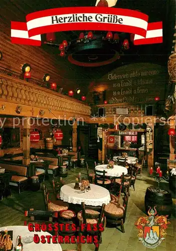 AK / Ansichtskarte Saalbach Hinterglemm Groesstes Fass oesterreichs Saalbach Hinterglemm