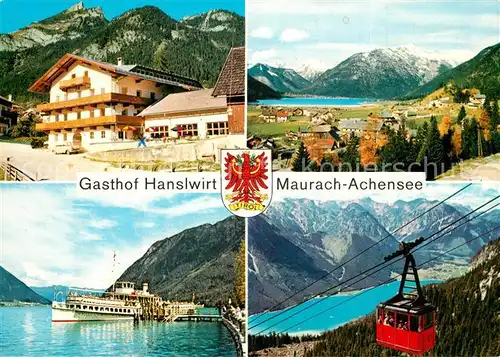 AK / Ansichtskarte Maurach_Achensee Gasthof Hanslwirt Panorama Seilbahn  Maurach Achensee