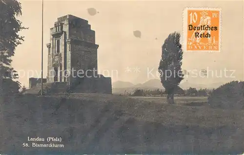 AK / Ansichtskarte Landau_Pfalz Bismarckturm Landau Pfalz