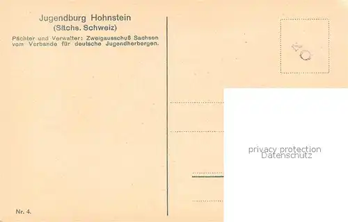 AK / Ansichtskarte Hohnstein_Saechsische_Schweiz Jugendburg Hohnstein Hohnstein_Saechsische