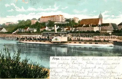 AK / Ansichtskarte Pirna Schloss Kirche Elbepartie Pirna