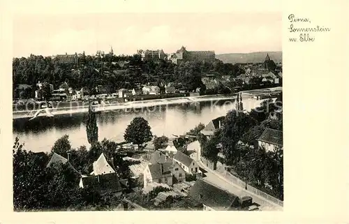 AK / Ansichtskarte Pirna_Elbe mit Sonnenstein 