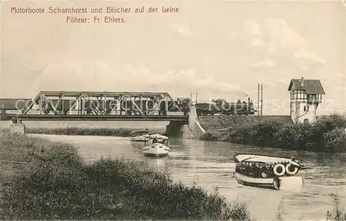 AK / Ansichtskarte Rethen_Leine Motorboote Scharnhorst und Bluecher Rethen_Leine