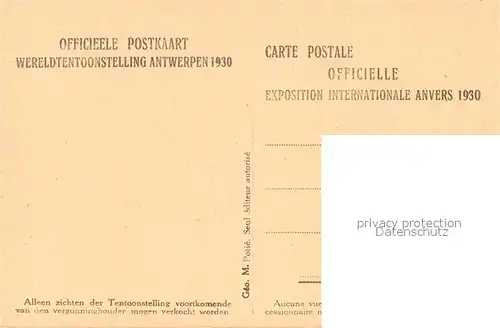 AK / Ansichtskarte Exposition_Internationale_Antwerpen_1930 Kolonienlaan Exposition_Internationale