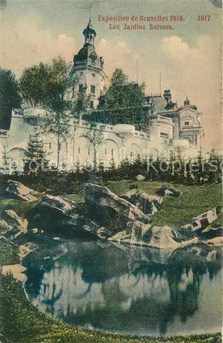 AK / Ansichtskarte Exposition_Universelle_Bruxelles_1910 Jardins Suisses  