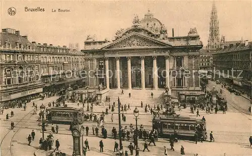 AK / Ansichtskarte Strassenbahn Bruxelles Bourse  