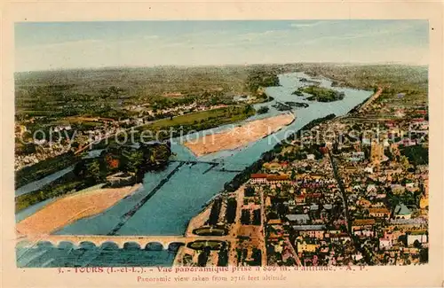 AK / Ansichtskarte Tours_Indre et Loire Fliegeraufnahme Br?ckenpartie Tours Indre et Loire