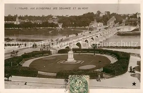 AK / Ansichtskarte Tours_Indre et Loire Squares et du Pont Tours Indre et Loire