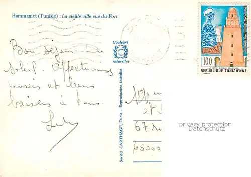 AK / Ansichtskarte Hammamet Vieille ville vue du Fort Hammamet