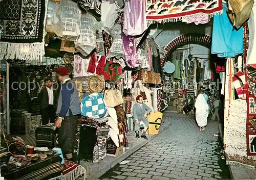 AK / Ansichtskarte Tunis Stoffmarkt Tunis