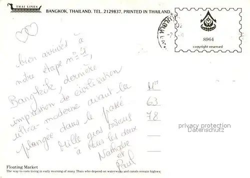 AK / Ansichtskarte Bangkok Floating Market Bangkok