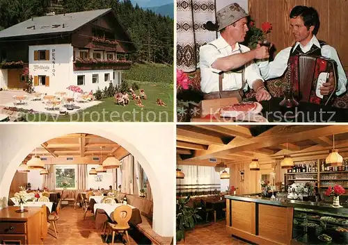 AK / Ansichtskarte Kiens_Suedtirol Pension Waldruhe Gastraum Theke Hausmusik Kiens Suedtirol