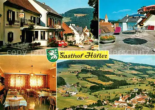 AK / Ansichtskarte Semriach Gasthof Hoefler Gaststube Strassenpartie Fliegeraufnahme Semriach