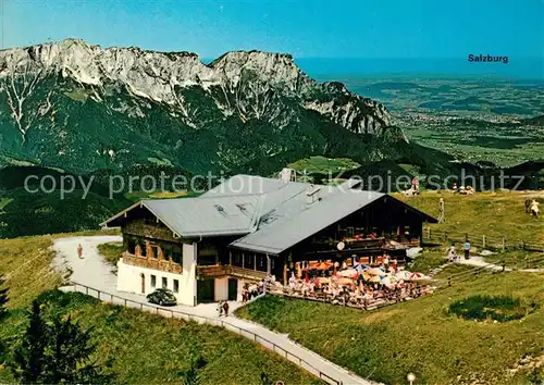 AK / Ansichtskarte Berchtesgaden Rossfeld Schihuette Blick auf Untersberg und Salzburg Berchtesgaden