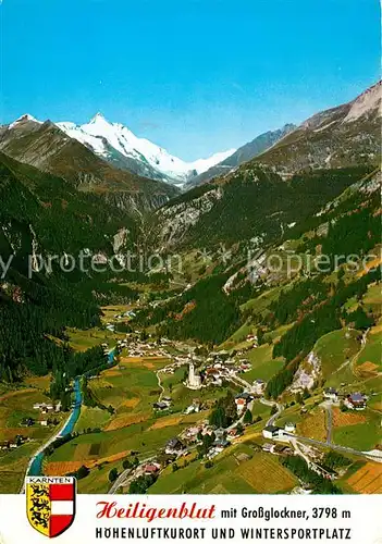 AK / Ansichtskarte Heiligenblut_Kaernten Panorama mit Blick zum Grossglockner Hohe Tauern Fliegeraufnahme Heiligenblut Kaernten