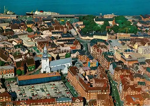 AK / Ansichtskarte Aalborg Stadtbild mit Budolfi Kirche Fliegeraufnahme Aalborg