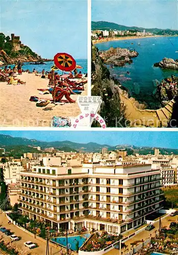 AK / Ansichtskarte Lloret_de_Mar Hotel Acapulco Strand Kuestenpanorama Lloret_de_Mar