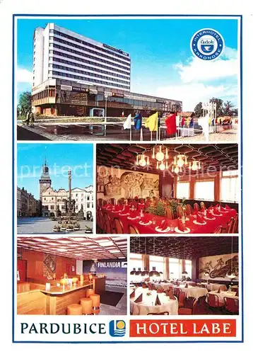 AK / Ansichtskarte Pardubice_Pardubitz Interhotel Krkonose Hotel Labe Restaurant Pardubice Pardubitz