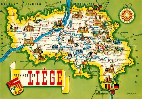 AK / Ansichtskarte Liege_Luettich Carte de la Province de Liege Liege Luettich
