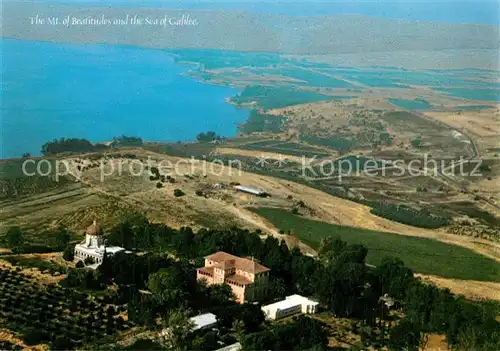 AK / Ansichtskarte Galilee Mount of Beatitudes Sea of Galilee Berg der Seeligkeit See Genezareth Fliegeraufnahme Galilee