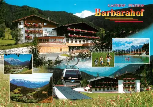 AK / Ansichtskarte Werfenweng Gasthof Pension Barbarahof Bergbahn Landschaftspanorama Alpen Werfenweng