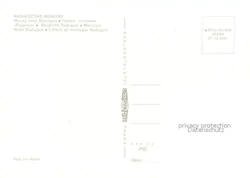 AK / Ansichtskarte Radhost Berghotel Radegast Radhost