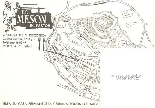 AK / Ansichtskarte Morella Restaurante Discoteca El Meson Pastor Morella