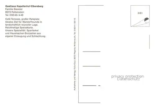 AK / Ansichtskarte Pottenstein_Oberfranken Kapellenhof Elbersberg Pottenstein_Oberfranken