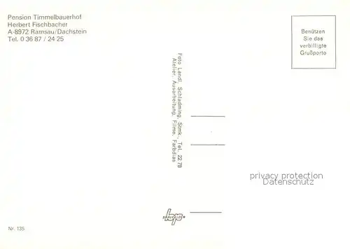 AK / Ansichtskarte Ramsau_Dachstein_Steiermark Pension Timmelbauerhof Ramsau_Dachstein