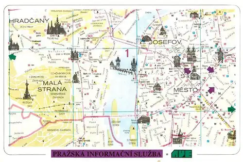 AK / Ansichtskarte Prag_Prahy_Prague Stadtplan Prag_Prahy_Prague