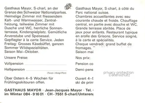 AK / Ansichtskarte S_charl_Scuol Gasthaus Mayor S_charl_Scuol